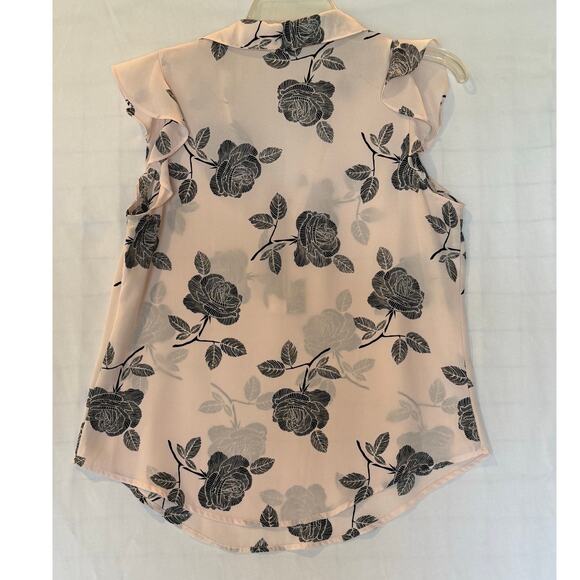 Candie's Women's Pink Floral Sleeveless Blouse - Size S - Picture 4 of 8